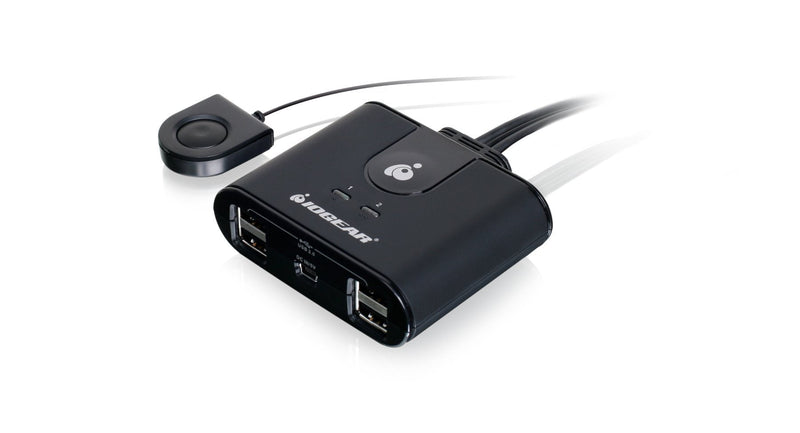 IOGEAR 2 Computer 4-Port USB 2.0 Peripheral Sharing Switch, GUS402 2x4 2.0/4 Port