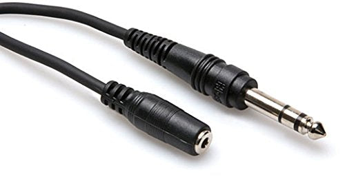 Hosa MHE-310 3.5 mm TRS(female) to 1/4" TRS(male) Headphone Adaptor Cable, 10 Feet Black