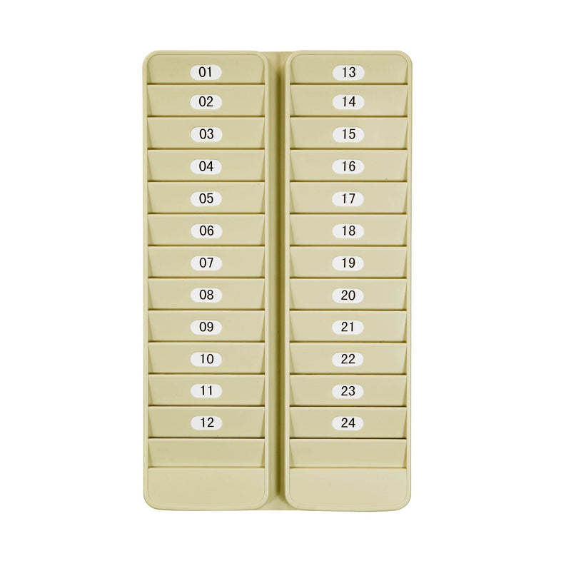 Pyramid Time Systems, 500-24 Badge Rack, 24 Pocket, Keeps Swipe Cards, Badges, id's and Other Items neatly Organized, Constructed of Lightweight, Durable Plastic, Includes self-Adhesive Number Labels