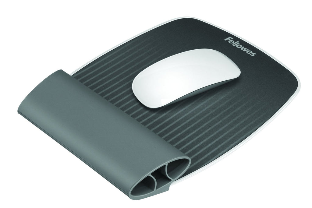 Fellowes I-Spire Series Wrist Rocker, Mouse Pad with Rocking Motion Support, Gray (9311801)