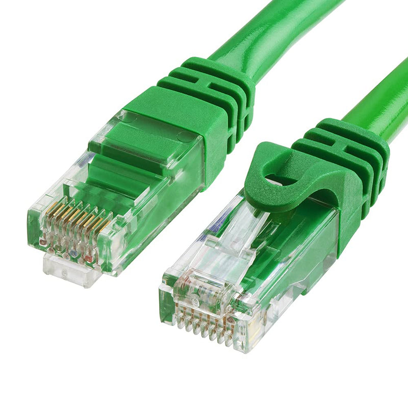 Cmple Cat6 Ethernet Cable 10Gbps - Computer Networking Cord with Gold-Plated RJ45 Connectors, 550MHz Cat6 Network Ethernet LAN Cable Supports Cat6, Cat5e, Cat5 Standards - 25 Feet Green 25FT