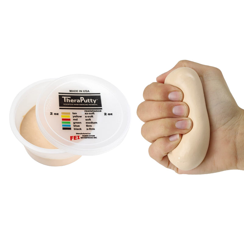 CanDo Theraputty Plus Hand Exercise Putty for Rehabilitation, Exercises, Hand Thearpy, Occupational Therapy, Hand Strengthening, Improve Motor Skills, Stress Relief 2-ounce XX-SOFT