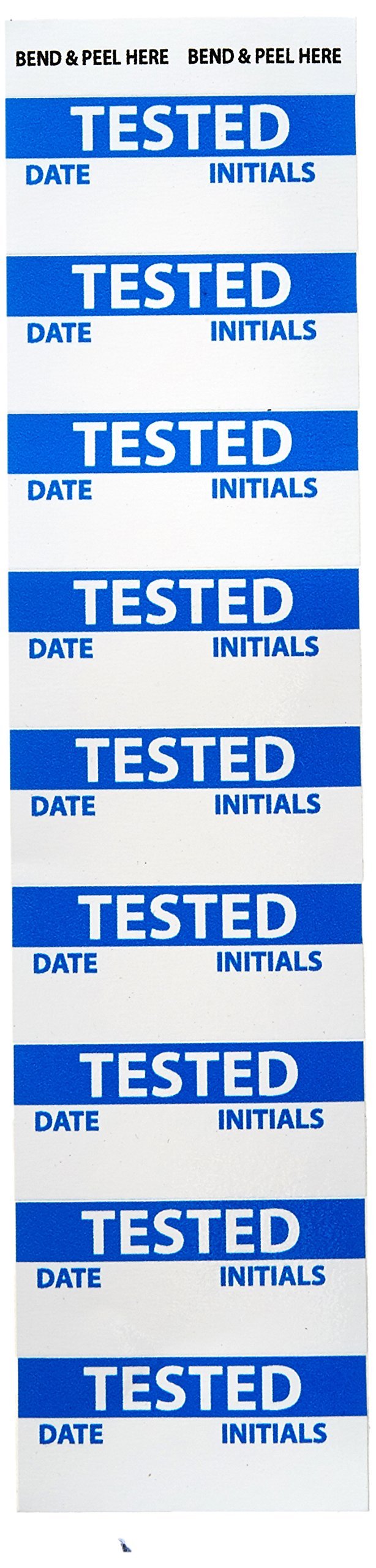 NMC INL11 Inspection Label, Legend"Tested", 2-1/4 Length x 1" Height, Pressure Sensitive Vinyl, Blue on White (Pack of 27)