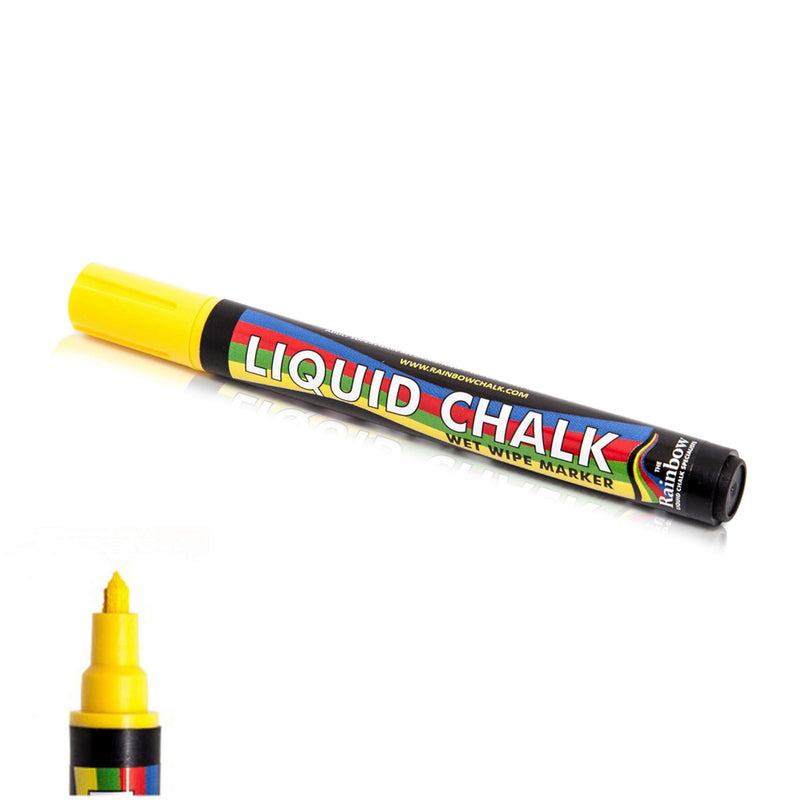 Liquid Chalk Marker Pen Yellow - 5mm CHISEL NIB