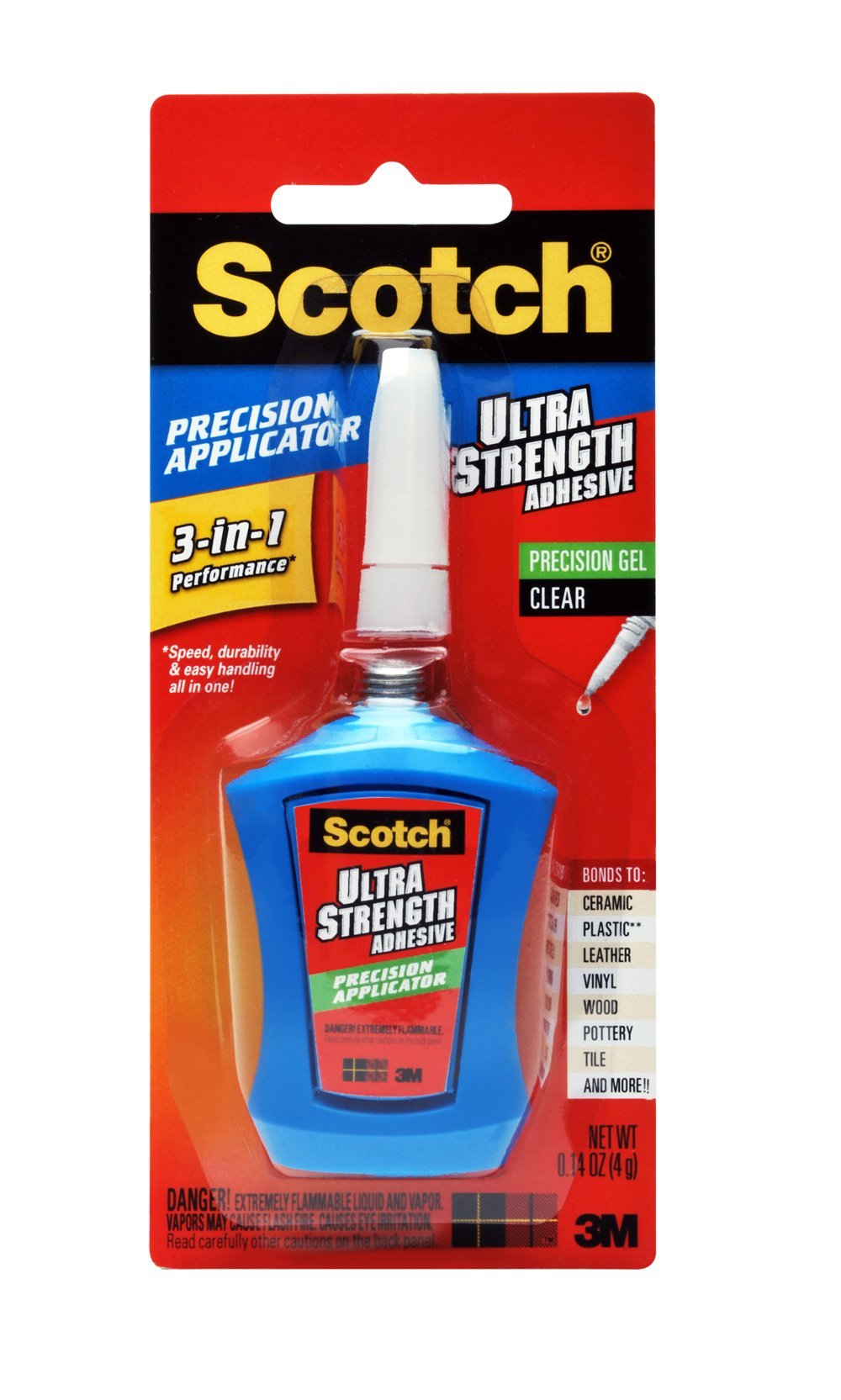 Scotch 051141958798 Super Glue Liquid, Precision Applicator, 0.14-Ounce, Clear (MMMADH670)