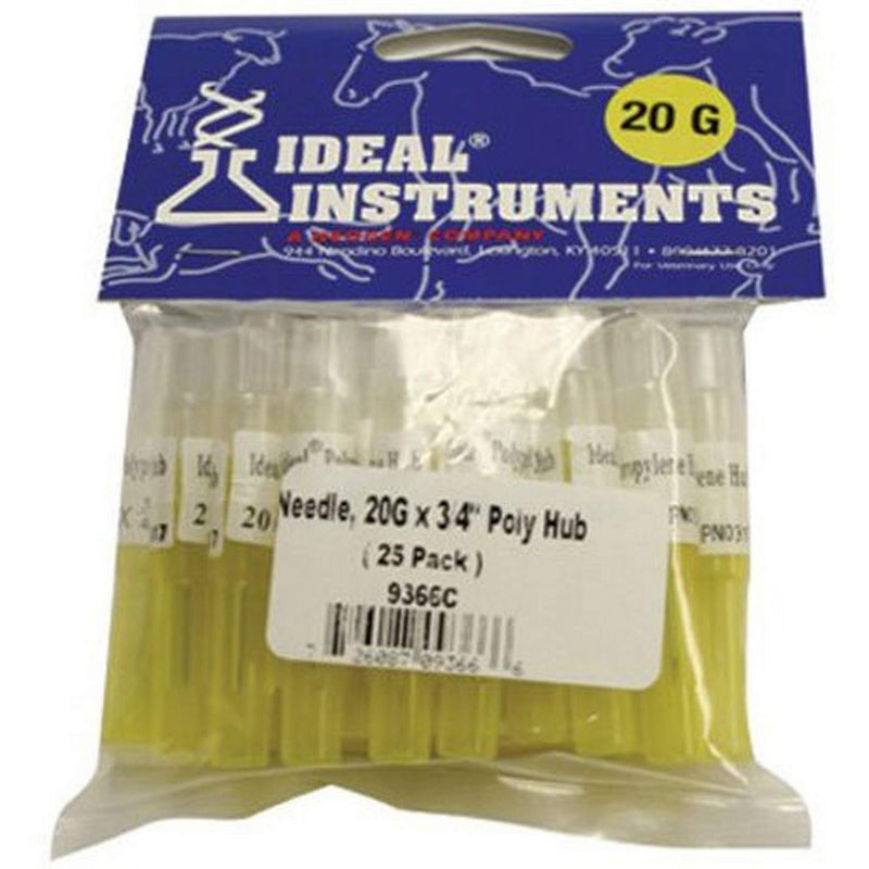 neogen corporation 9366 25 Pack, 20 Gauge x 3/4", Poly Hub Disposable Needle