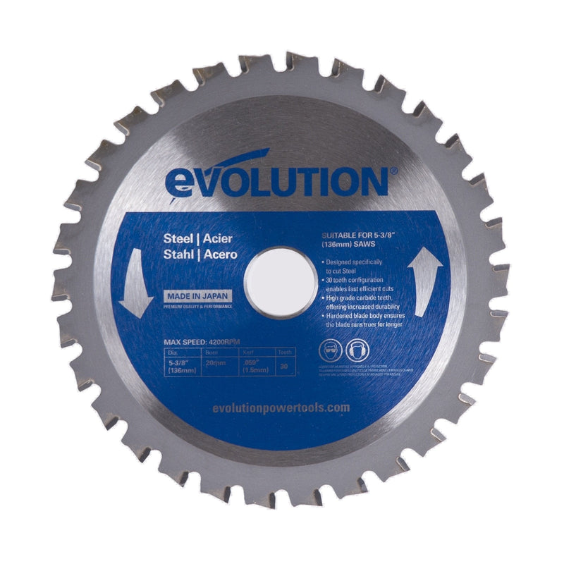 Evolution Power Tools 5-3/8BLADEST Steel Cutting Saw Blade, 5-3/8-Inch x 30-Tooth 5-3/8 Inch