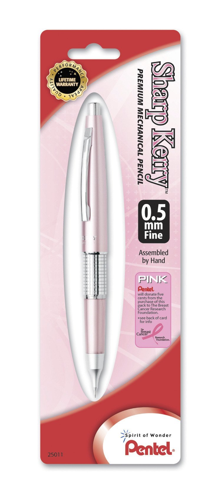 Pentel 10 - Elegant Automatic Pencil, .5mm, Glossy Metallic Pink (P1035BPP-BC)