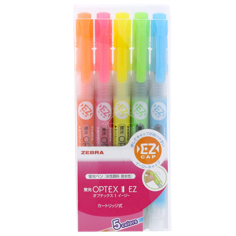 Zebra OPTEX 1 EZ WKS11-5C Fluorescent Marker (5 Colors)