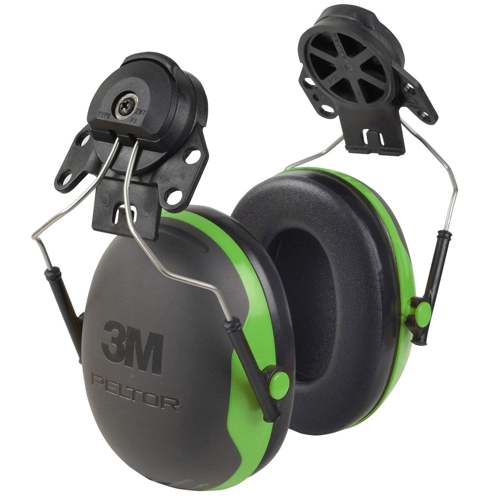 3M PELTOR Ear Muffs, Noise Protection, Hard Hat Attachment, NRR 21 dB, Construction, Manufacturing, Maintenance, Automotive, Woodworking, X1P3E 21 Db - Green