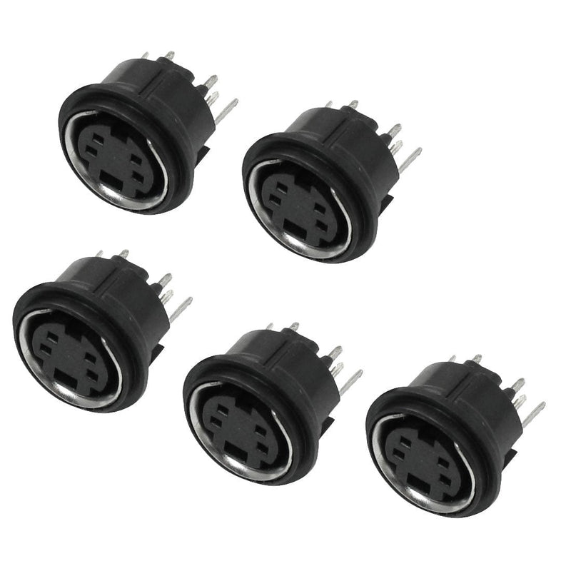 uxcell 5 Pieces PCB Mount 4 Pin Female S Jack DVD Mini Din Sockets Connectors