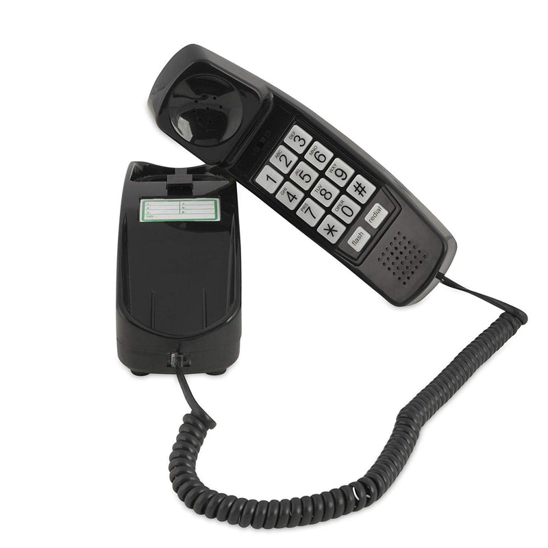 Corded Phone - Phones for Seniors - Phone for Hearing impaired - Black - Retro Novelty Telephone - an Improved Version of The Princess Phones in 1965 - Style Big Button - iSoHo Phones