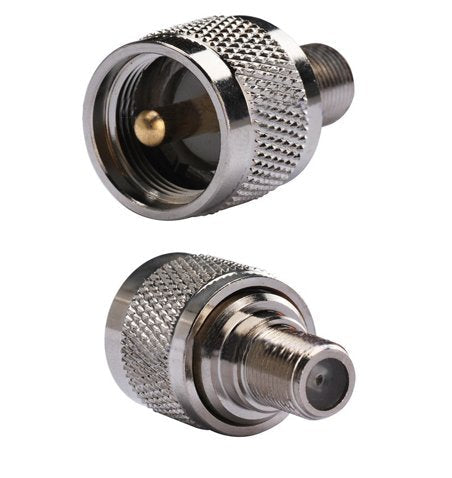 2PCS DHT Electronics RF coaxial Coax Adapter F Female to UHF Male PL-259 Connector