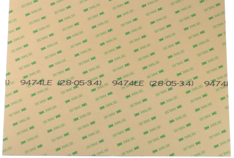 Pack of 3 Sheets Size 12" x 12", 3M 9474LE 300LSE Super-Strong Double-Sided Adhesive/Adhesive Transfer Tape, Ideal for attaching digitizers to Phones and Tablets. [9474-12x12-3pk]