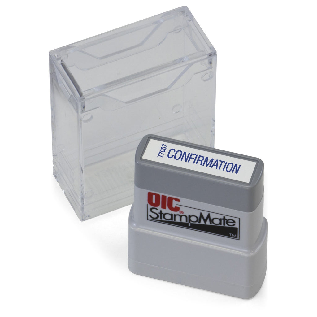 OfficemateOIC Office Pre-Inked Message Stamp, "Confirmation", Blue, Refillable (77007) Confirmation