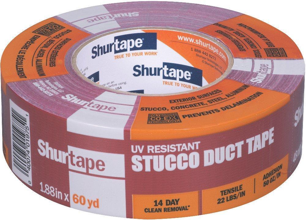 Shurtape PC 667 Specialty Grade, Outdoor Stucco Duct Tape, 48mm x 55m, Red, 1 Roll (100526)