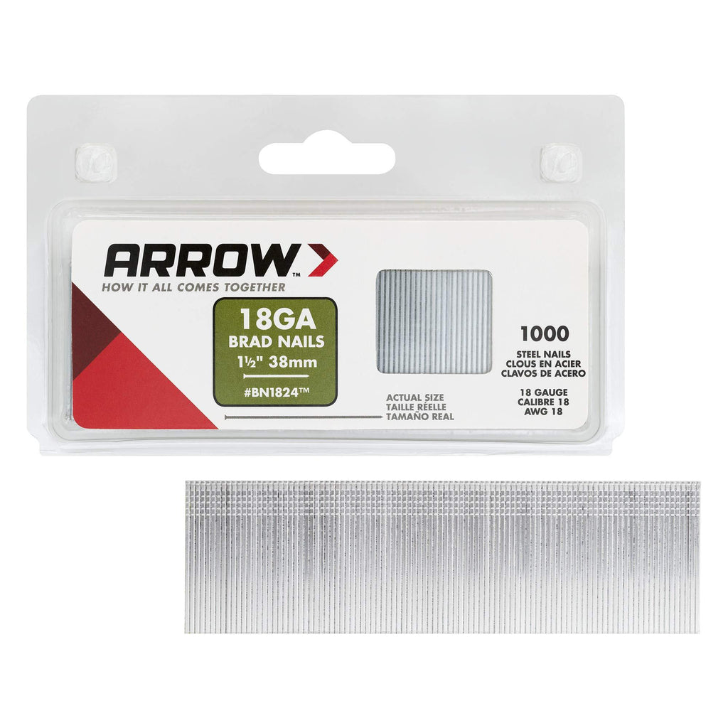 Arrow Co Inc BN1824CS Genuine 1-1/2-Inch 38mm Brad Nails, 1,000-Pack