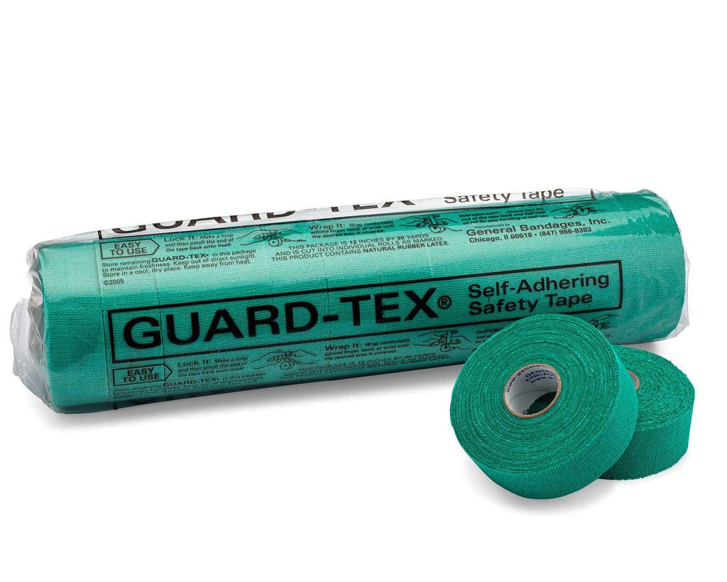 Guard-Tex Finger Safety Tape (12 Rolls), 1", Green 1\"