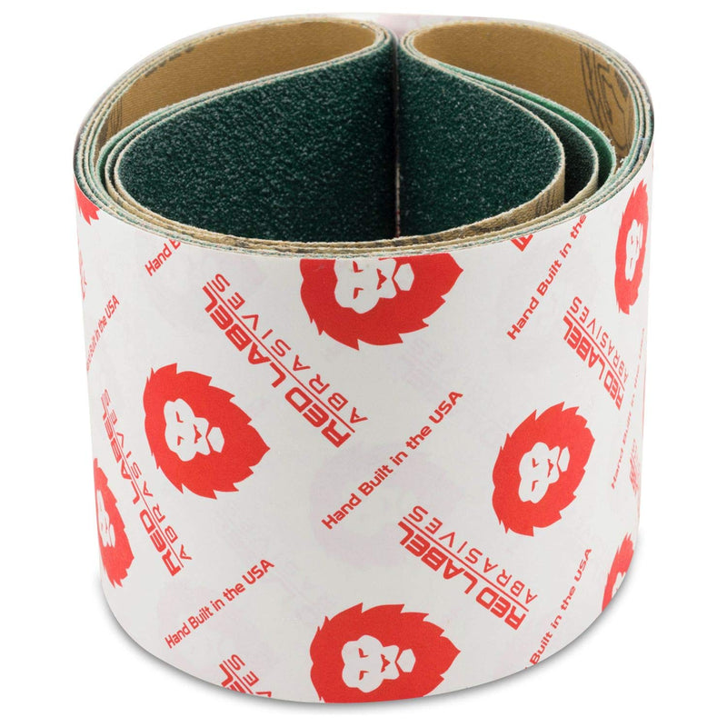 Red Label Abrasives 4 X 36 Inch 24 Grit Metal Grinding Zirconia Sanding Belts, 3 Pack