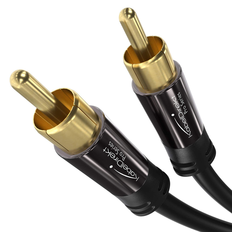 KabelDirekt – RCA Subwoofer Cable & Cord – 15 feet Long (1 RCA Male to 1 RCA Male, Audio Video Cable, Digital & Analog, Double Shielded – Supports subwoofers, AV receivers, Hi-Fi, Black)