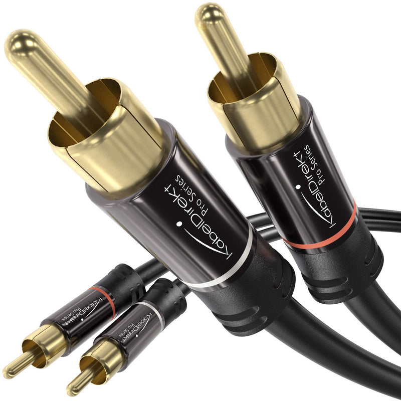 KabelDirekt â€“ RCA Stereo Cable & Cord â€“ 6 feet short (dual 2 x RCA male to 2 x RCA male audio cable, digital & analog, double shielded â€“ supports subwoofers, amplifiers, AV receivers, Hi-Fi, black)