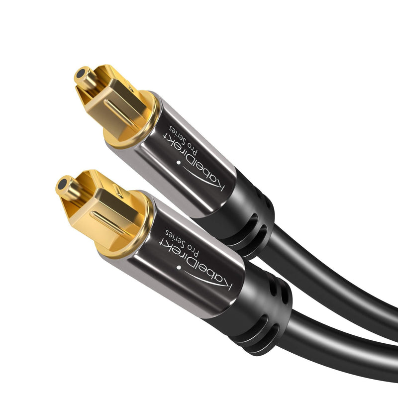 KabelDirekt – 15 feet – Optical Digital Audio Cable (TOSLINK Cord, Fiber Optic, Male to Male, Home Theater, Gold Plated, S/PDIF, for PlayStation 4/PS4 & Xbox One, black)