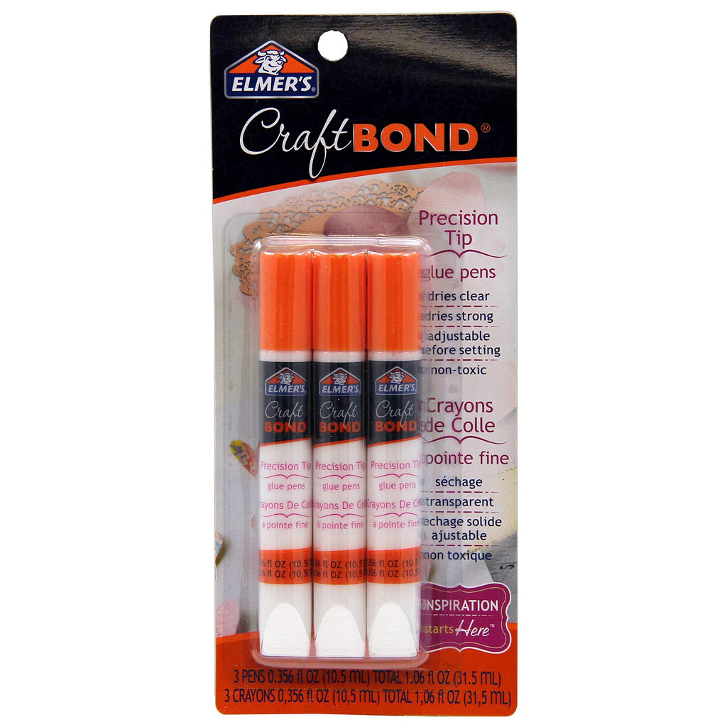 Elmers Craft Bond Precision Tip Glue Pens E477, 3-Count