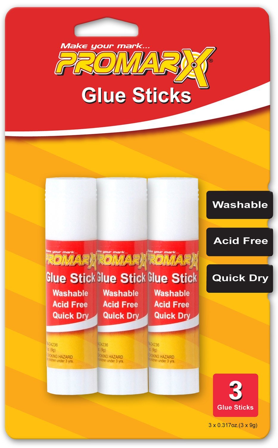 Promarx Glue Sticks, 9 gm Each, 3 Count (DA01-WRSB03-48)