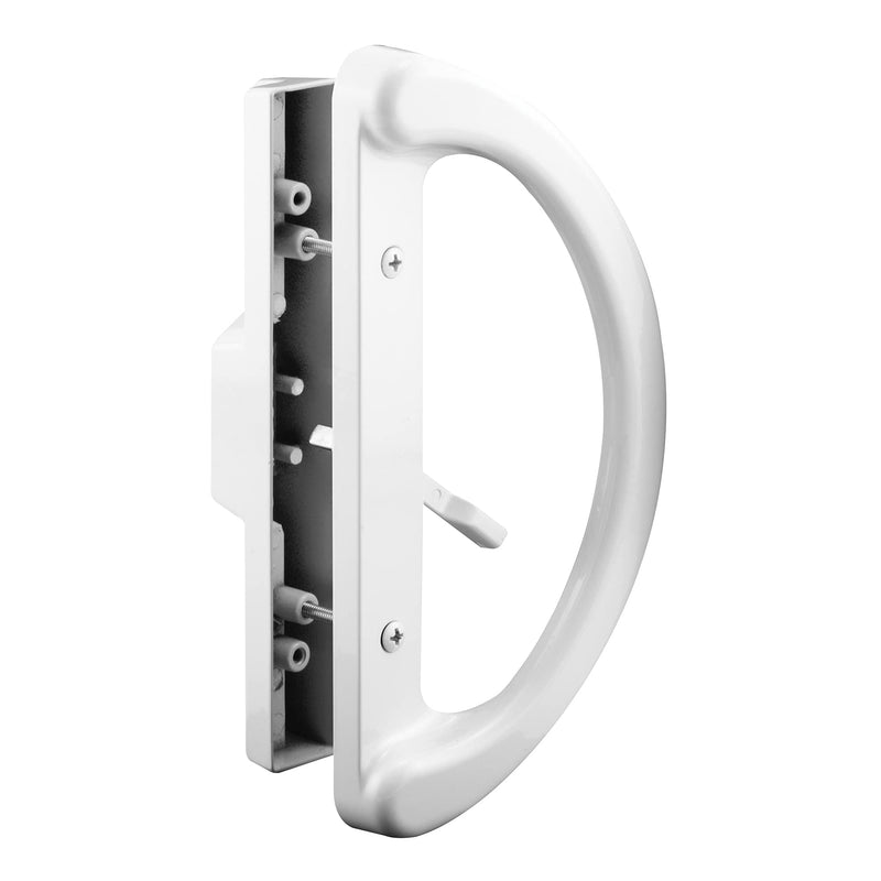 PRIME-LINE C 1225 Sliding Patio Door Handle Set - Replace Old or Damaged Door Handles Quickly and Easily – White Diecast, Mortise Style, Non-Keyed (Fits 3-15/16” Hole Spacing)