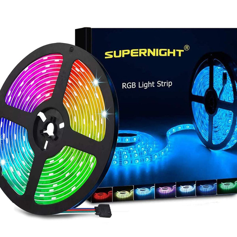 SUPERNIGHT LED Strip Lights, 16.4FT 5M SMD 5050 Waterproof 300LEDs RGB Color Changing Flexible LED Light Strip Rgb (Red, Green, Blue)