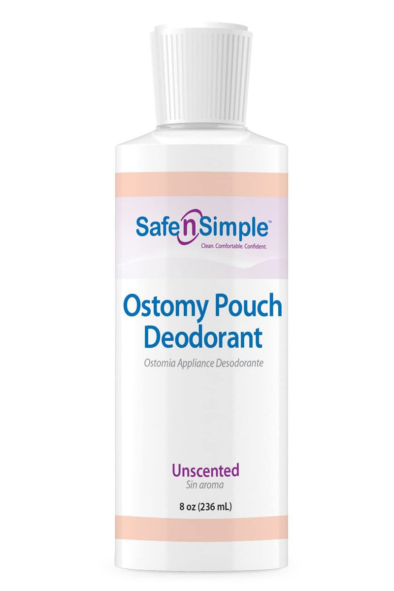 Safe n' Simple Ostomy Pouch Deodorant, Safe Deodorant for Ostomy Odor Removal, Blue Formulation Ostomy Deodorant, 8 Fluid Ounce 8 Ounce