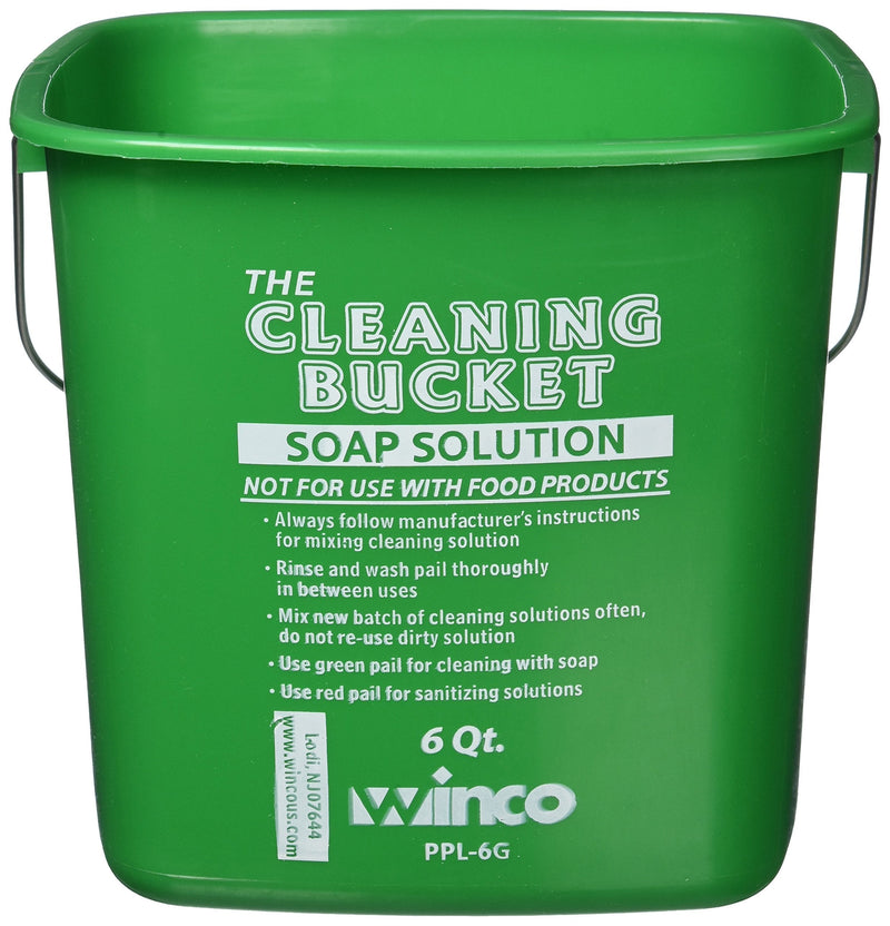 Winco Cleaning Bucket, Medium, Green 1