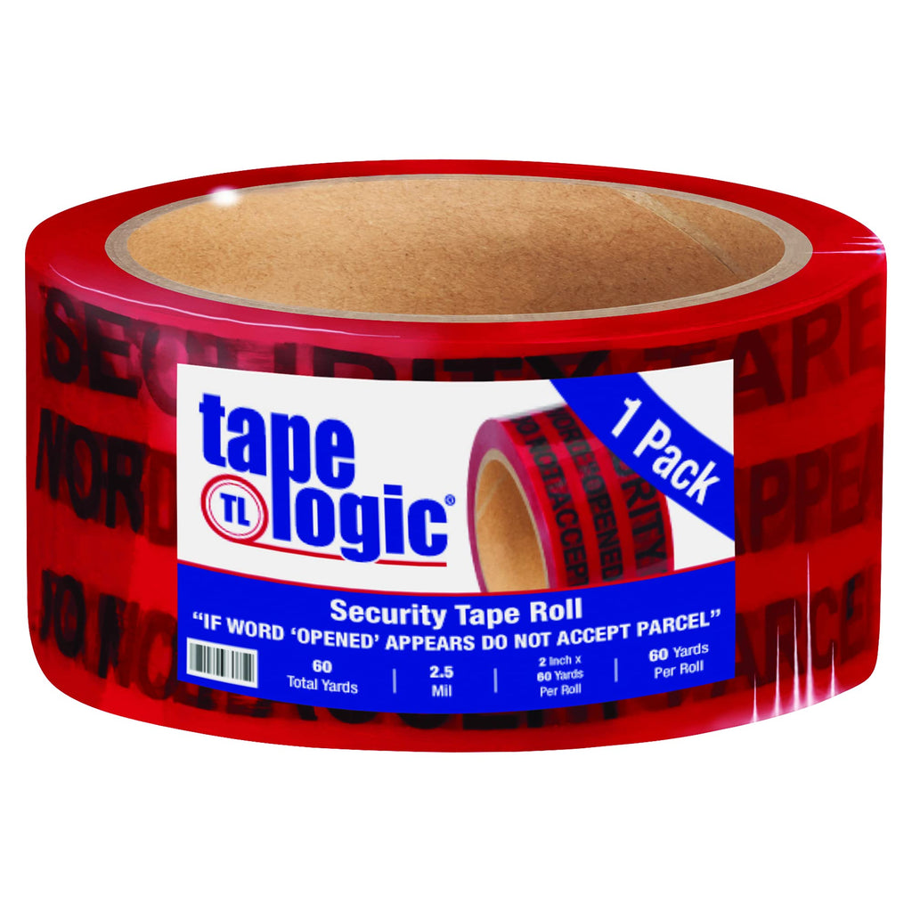 Aviditi Tape Logic,"Opened" Tamper Evident Security Tape, 2 Inch x 60 Yards, 2.5 Mil Thick, Red, Displays-"Opened" Message When Tampered (1 Roll) 1 Pack