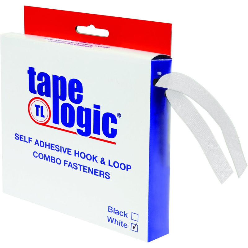 Aviditi Tape Logic Hook & Loop Sticky Back Tape Roll, 1 Inch x 15 Feet, White, Multipurpose Use for Classroom, Home and Office (1 Roll)