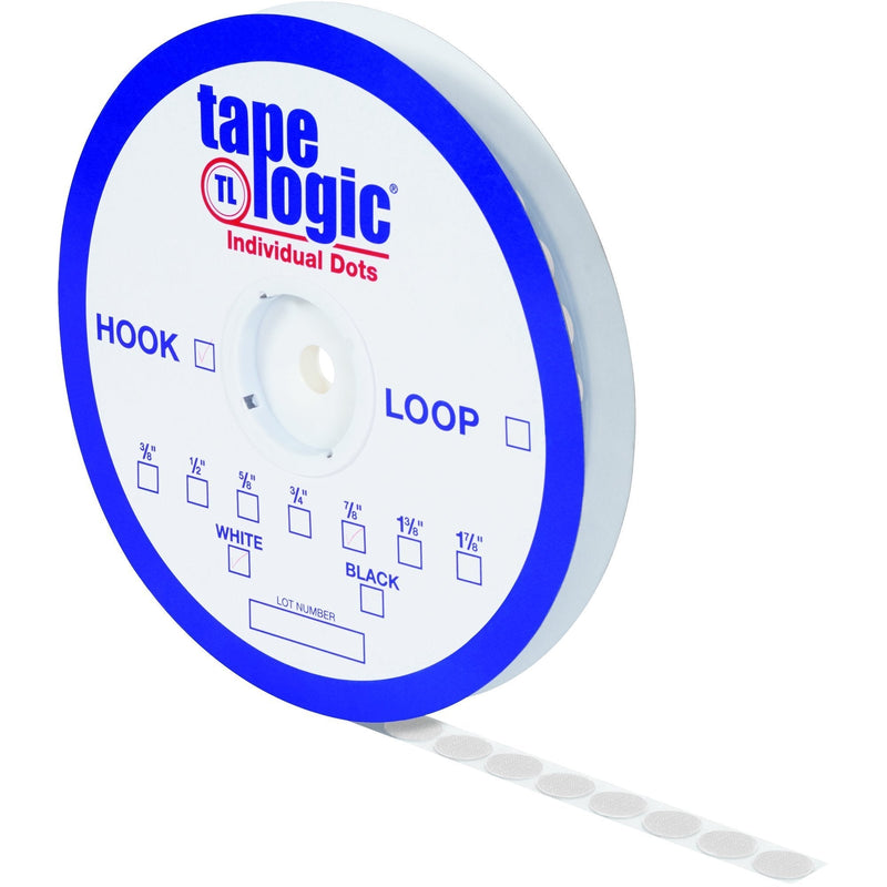 Aviditi Tape Logic Sticky Back Dots, 3/8 Inch Diameter, Loop, White, for Classroom Home and Office - Hook Sold Separately (1 Roll)