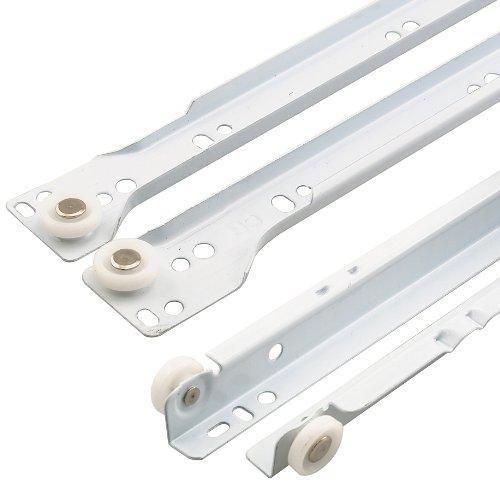 PRIME-LINE R 7212 Drawer Slide Kit â€“ Replace Drawer Track Hardware â€“ Self-Closing Design â€“Fits Most Bottom/ Side-Mounted Drawer Systems â€“19-3/4â€ Steel Tracks, Plastic Wheels, White 1 Pair (2 LH, 2 RH) 19-3/4