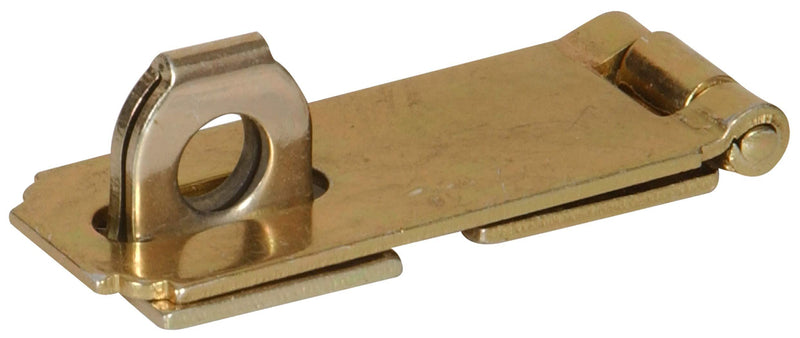 Hillman Hardware Essentials 851401 Fixed Staple Safety Hasp Zinc and Yellow Dichromate 2-1/2"