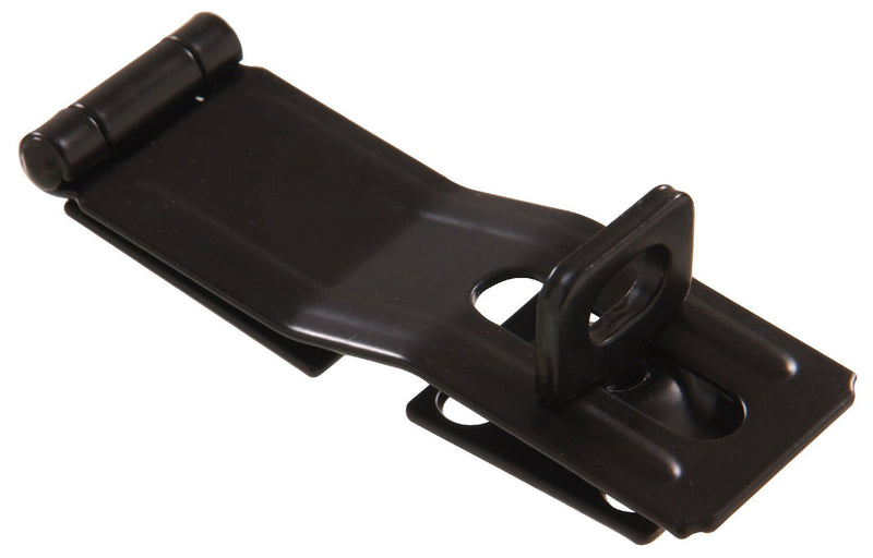 The Hillman Group 851434 3-1/2-Inch Swivel Staple Safety Hasps, Black Finish