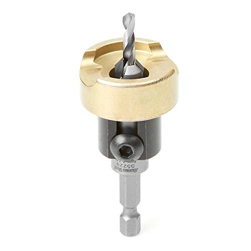 Amana Tool - 55229 Carbide Tipped 82° Countersink with Adjustable Depth Stop & No- 3/8 D x 5/32 Drill D x 1/4 Inch