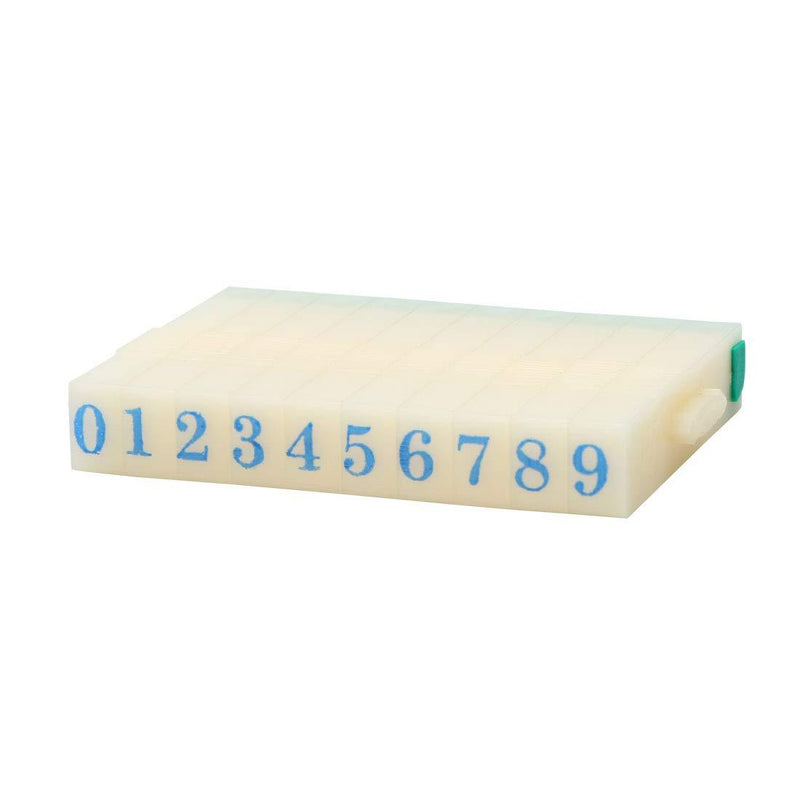 uxcell Rubber 0-9 Digits Detachable Number Stamp, 4.5mm Width, White Green