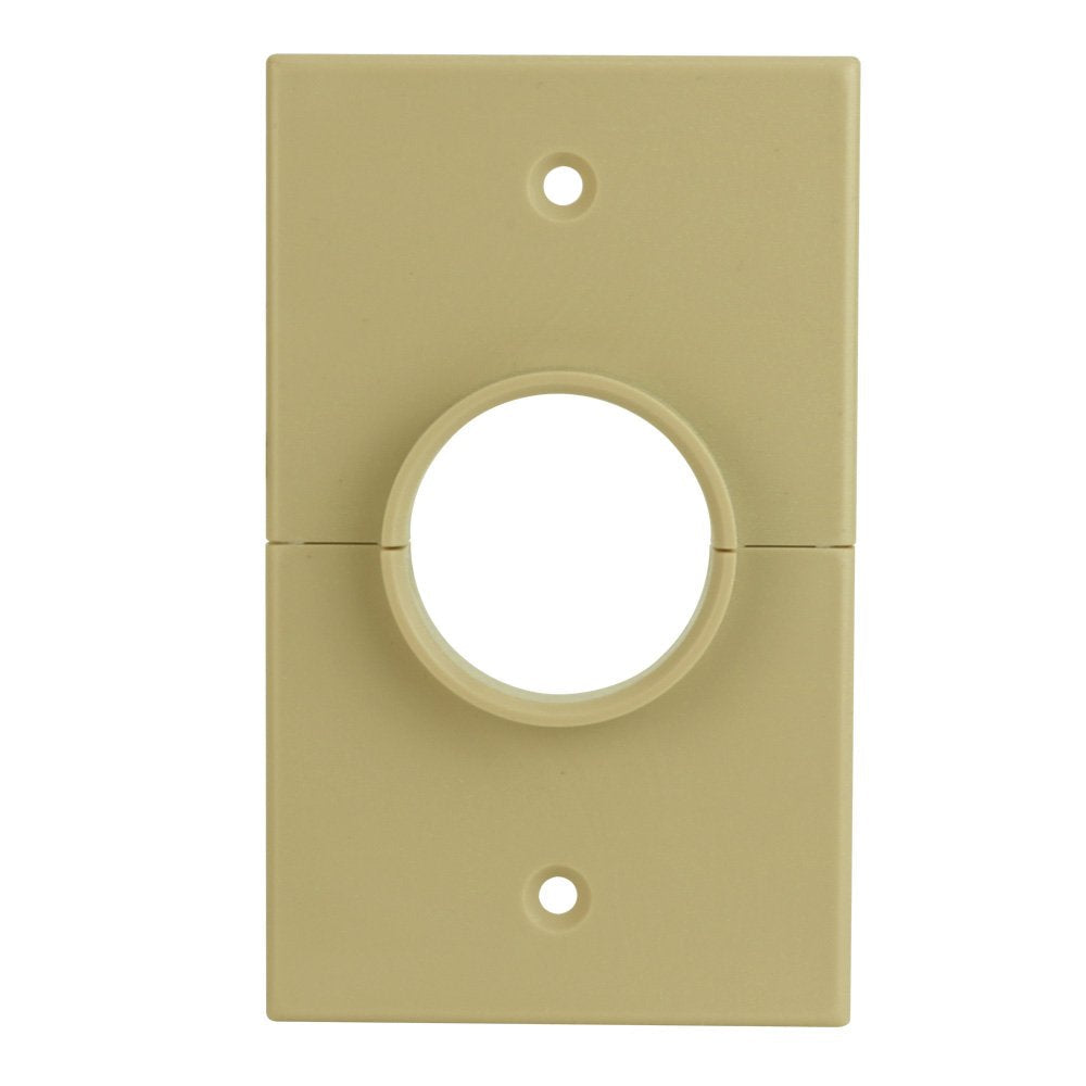 Split Single Gang Plate, 1.375 Inch Hole, Ivory