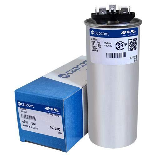 CAP050450440RT - 45 + 5 uf MFD 440 Volt VAC - Goodman Round Dual Run Capacitor Upgrade 1