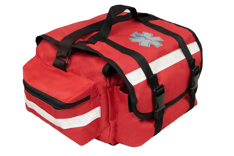 Primacare KB-RO74 EMT Emergency Trauma First Responder Empty Medical Bag for First Aid Supplies with Multiple Compartments, Red