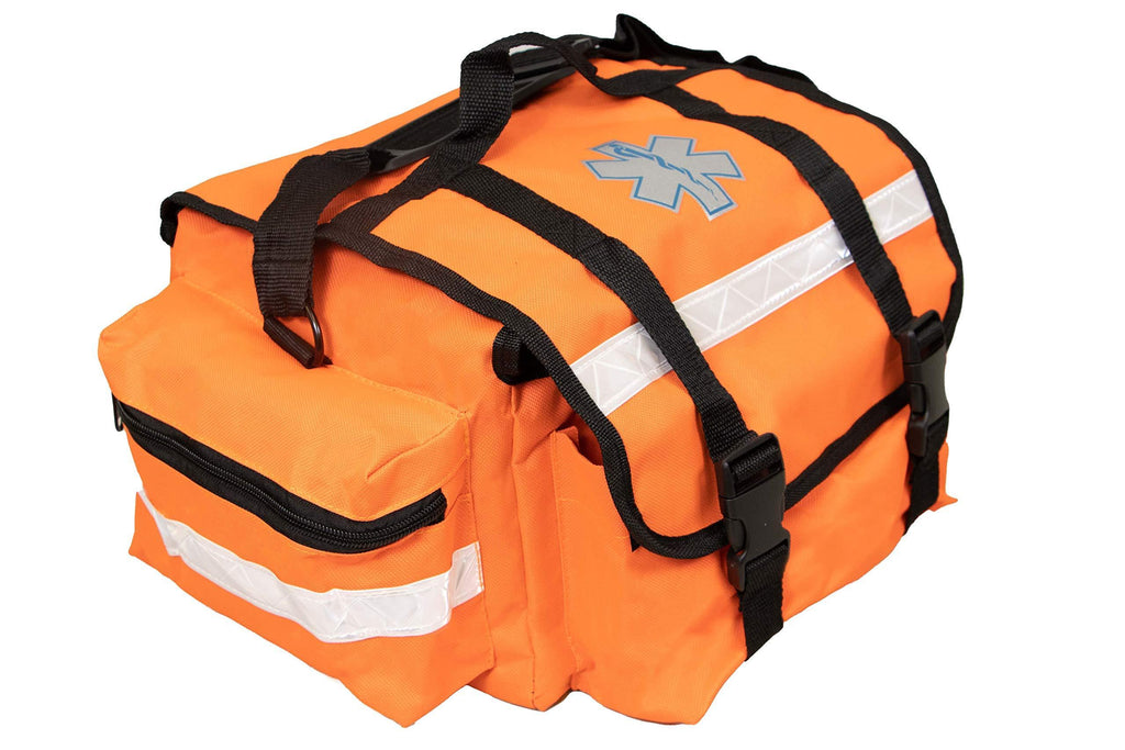 Primacare KB-RO74-O First Responder Bag for Trauma, Professional Multiple Compartment Kit Carrier for Emergency Medical Supplies, Orange, 17 x 7 x 9 inches