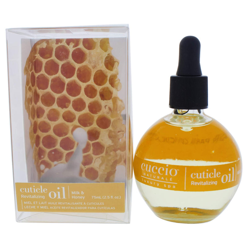 Cuccio Naturale Milk and Honey Cuticle Revitalizing Oil - Moisturizes and Strengthens Nails and Cuticles - Soothing and Nourishing - Paraben and Cruelty Free with Natural Ingredients - 2.5 oz