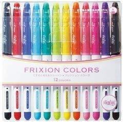 Pilot Frixion Colors Erasable Marker - 12 Color set /Value set Which Attached the Eraser Only for Friction 1-Pack