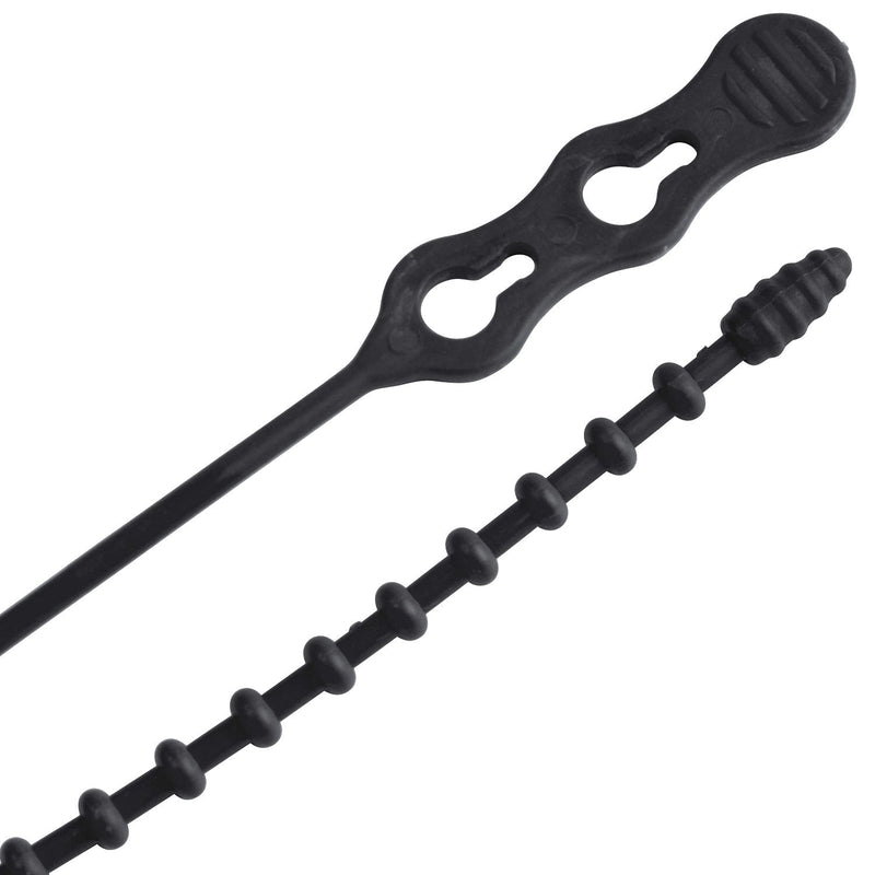 Gardner Bender 45-12BEADBK Beaded Cable Tie Wrap, 12 inch, 70 lb, Reusable, Adjustable Wire and Cord Management, 15 Pk, UV Resistant Black 15 Pack 12 inch., 70 lb. tensile Uv Black