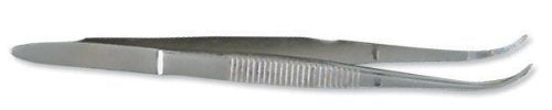 Frey Scientific 410 Stainless Steel Premium Grade Medium Point Forceps with Curved Tips, 4-1/2" Length