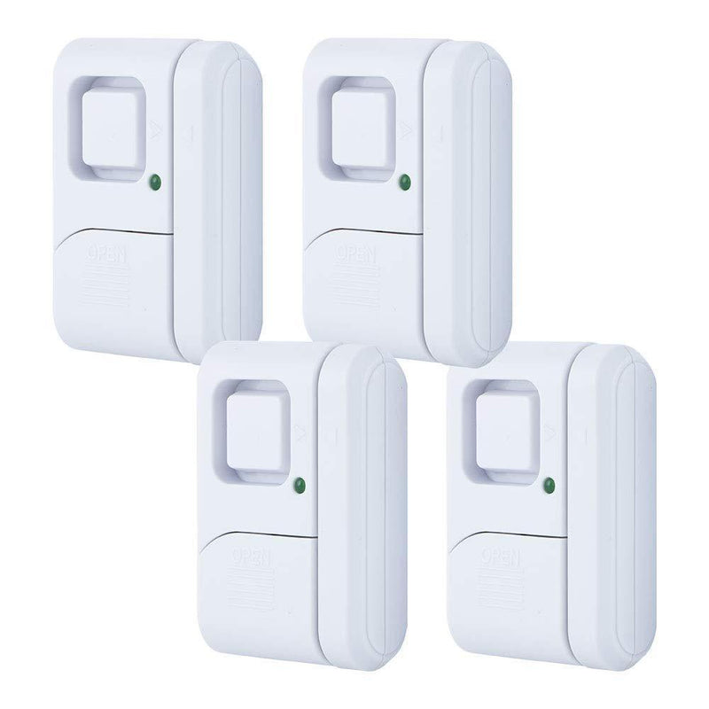 GE Personal Security Window/Door, 4-Pack, DIY Protection, Burglar Alert, Wireless, Chime/Alarm, Easy Installation, Ideal for Home, Garage, Apartment, Dorm, RV and Office, 45174, 4 4 Pack Alarm