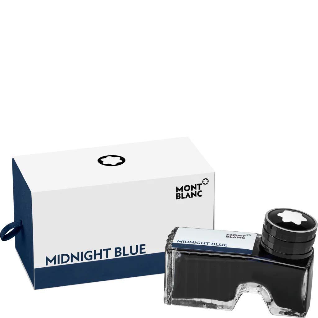 Montblanc Ink Bottle Midnight Blue 109204 – Premium-Quality Refill Ink in Blue-Black for Fountain Pens, Quills, and Calligraphy Pens – 60ml Inkwell